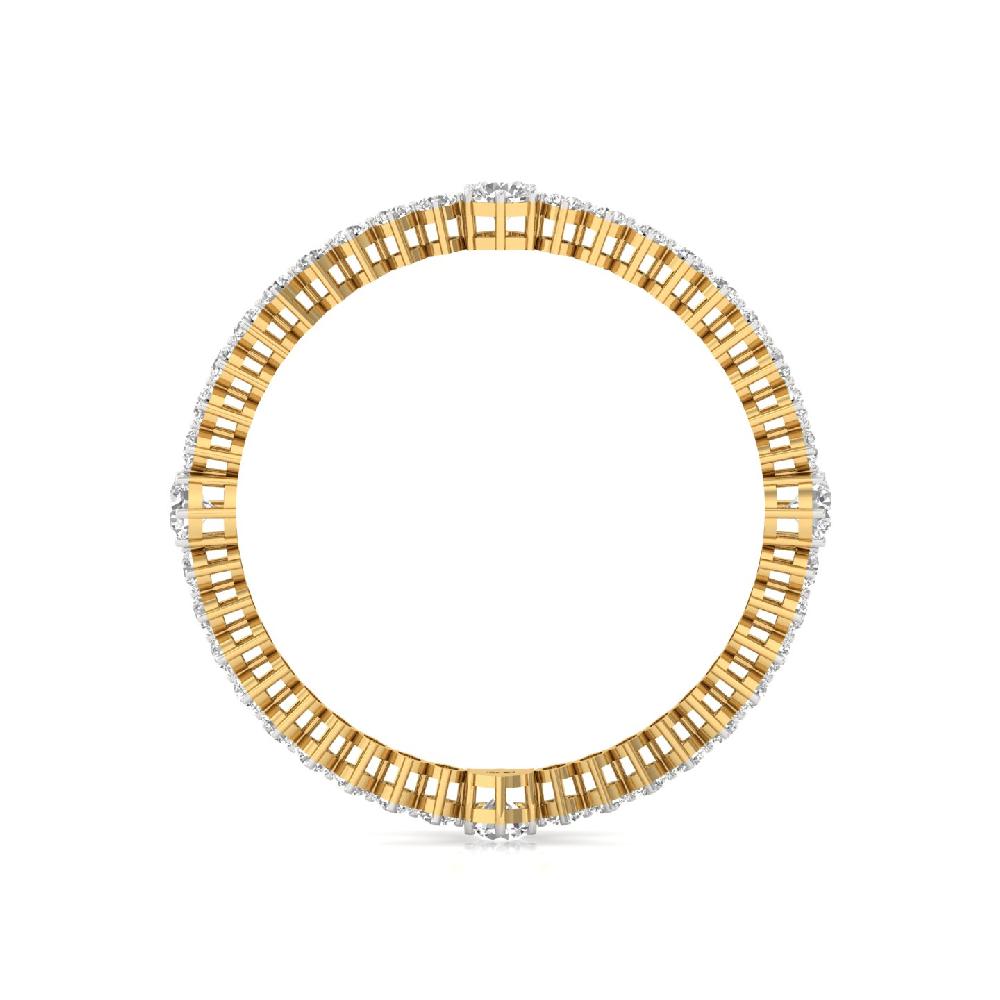 round Cut cvd lab grown diamond silver & gold bangles (1 pair)