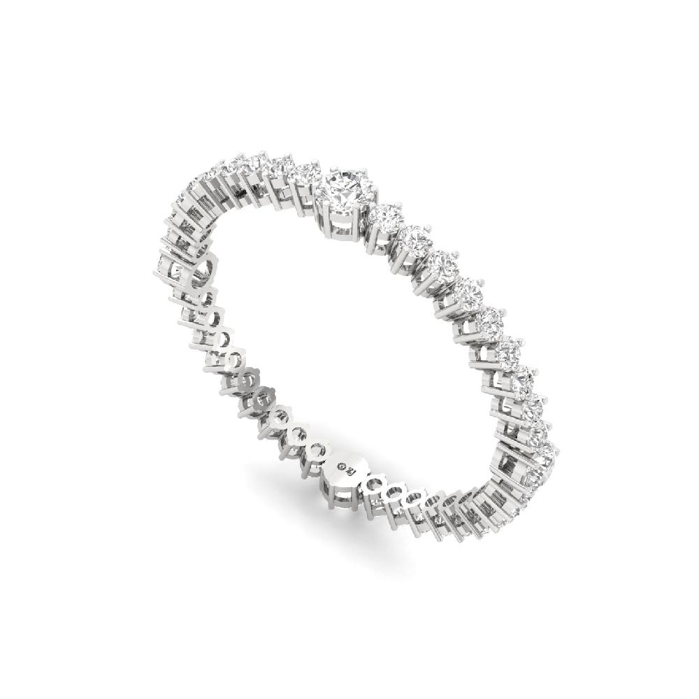 round Cut cvd lab grown diamond silver & gold bangles (1 pair)
