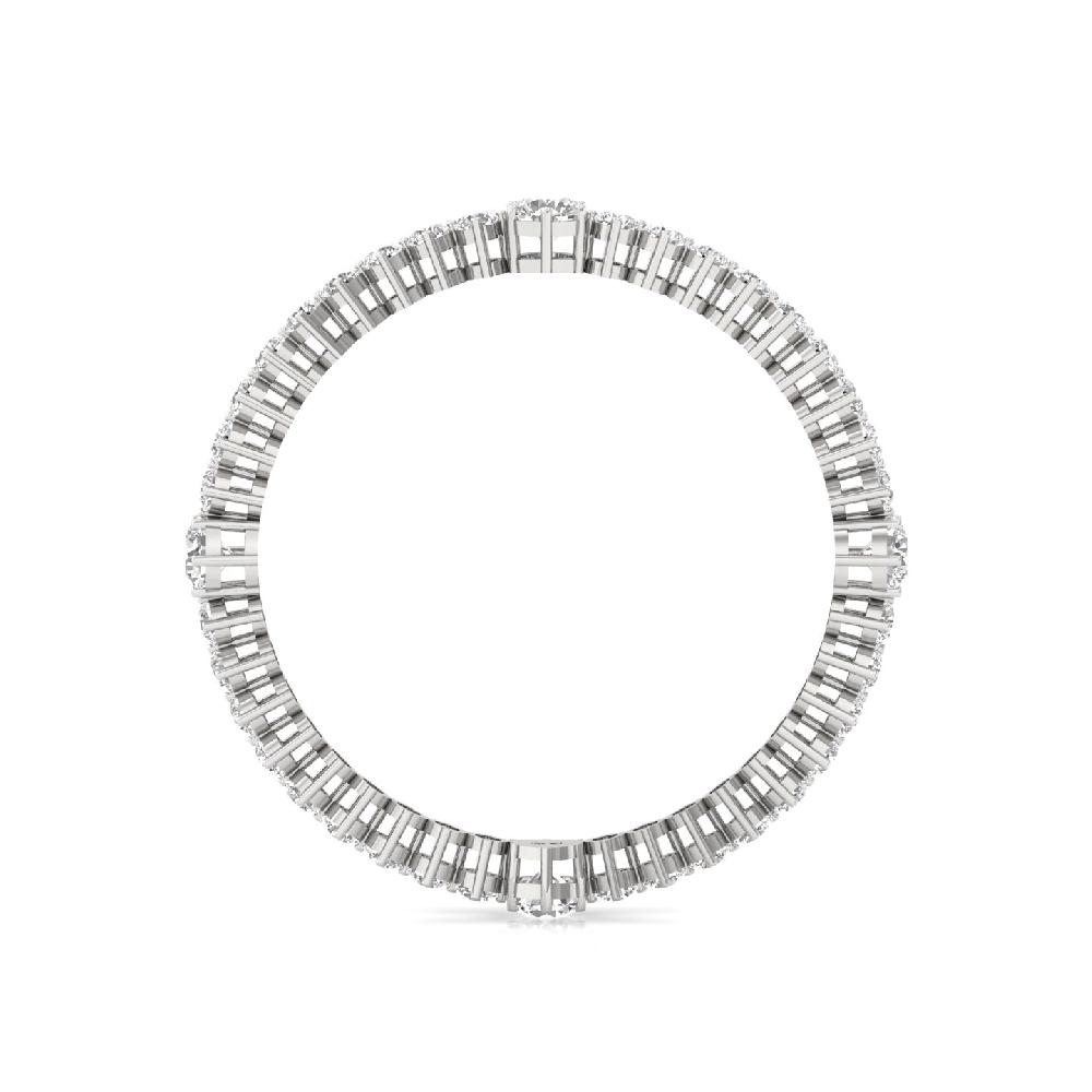 round Cut cvd lab grown diamond silver & gold bangles (1 pair)