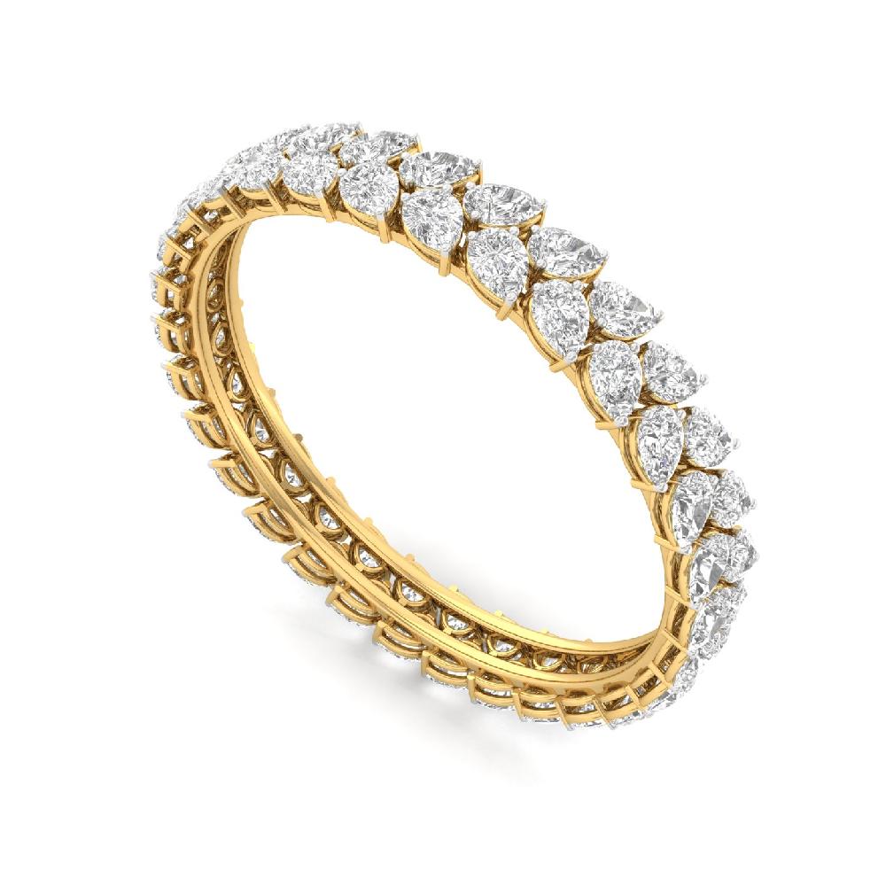 Pear-Cut Diamond Bangle