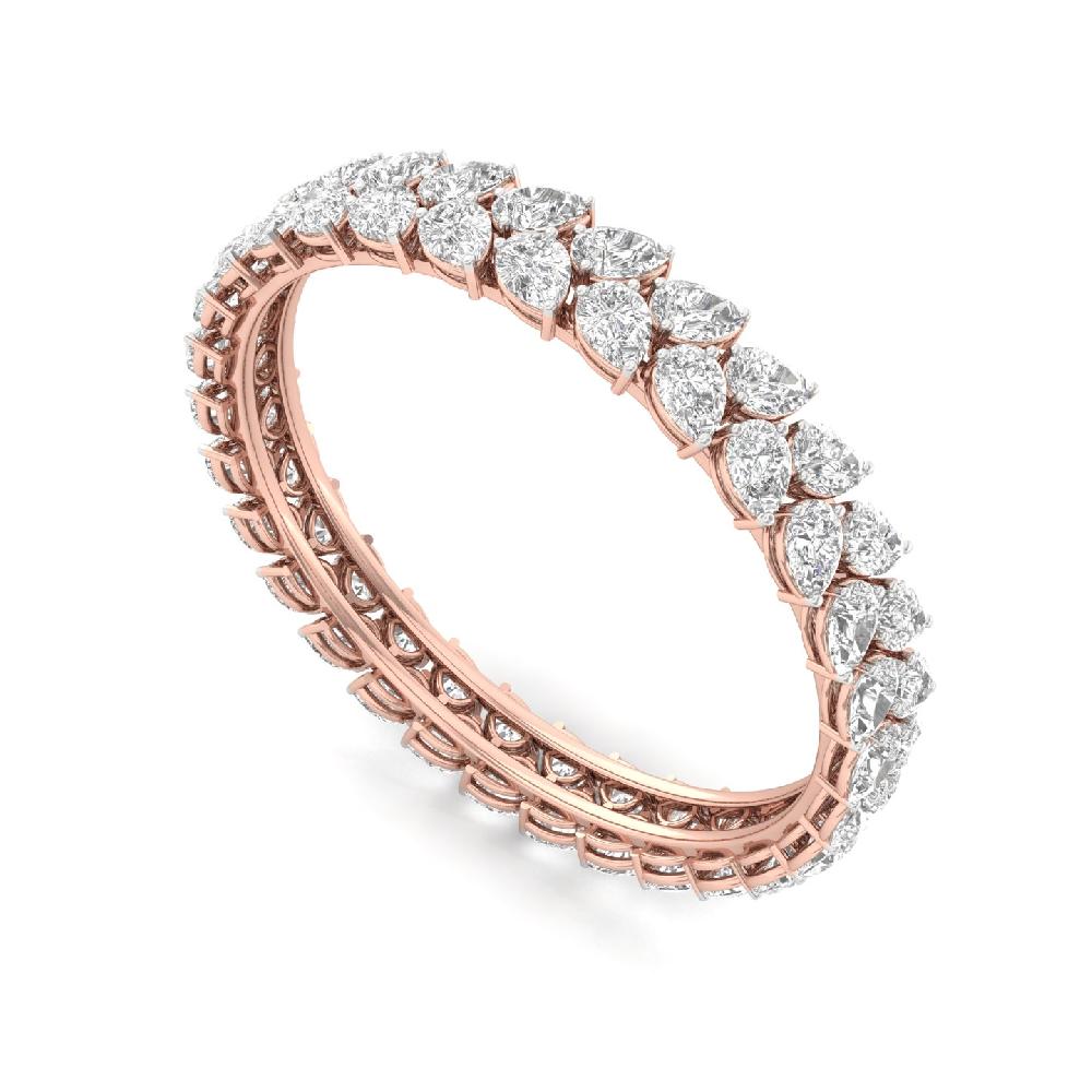 Pear-Cut Diamond Bangle