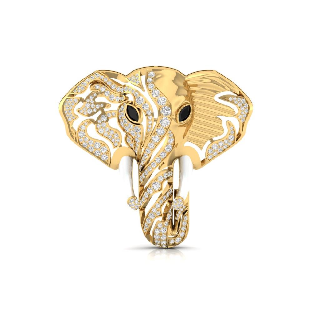 Load Ganesha Man CVD-Lab Grown Diamond Brooch 