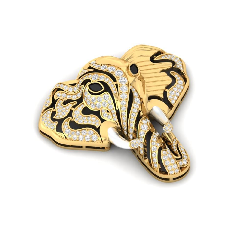 Load Ganesha Man CVD-Lab Grown Diamond Brooch 