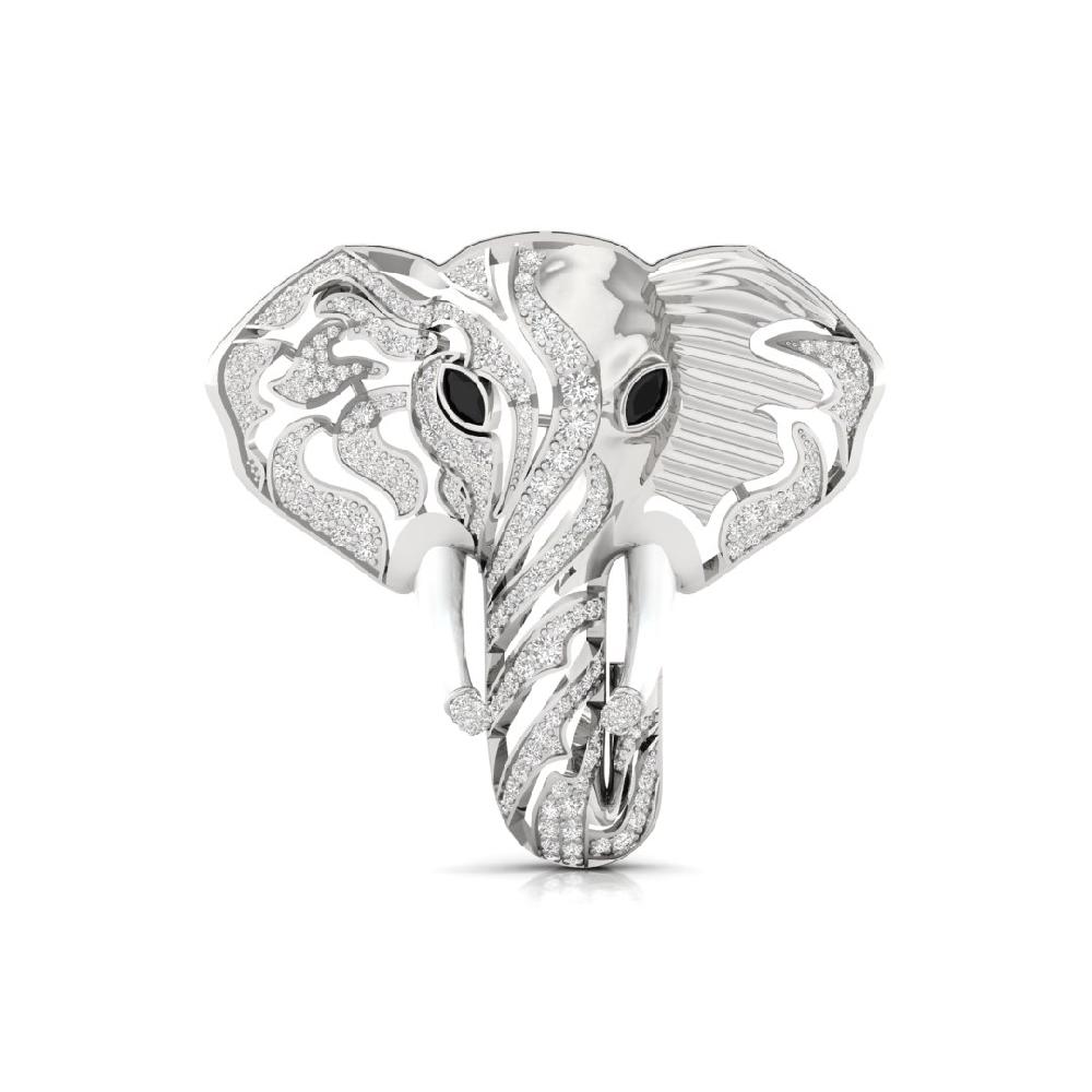 Load Ganesha Man CVD-Lab Grown Diamond Brooch 