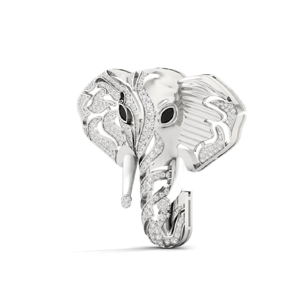 Load Ganesha Man CVD-Lab Grown Diamond Brooch 
