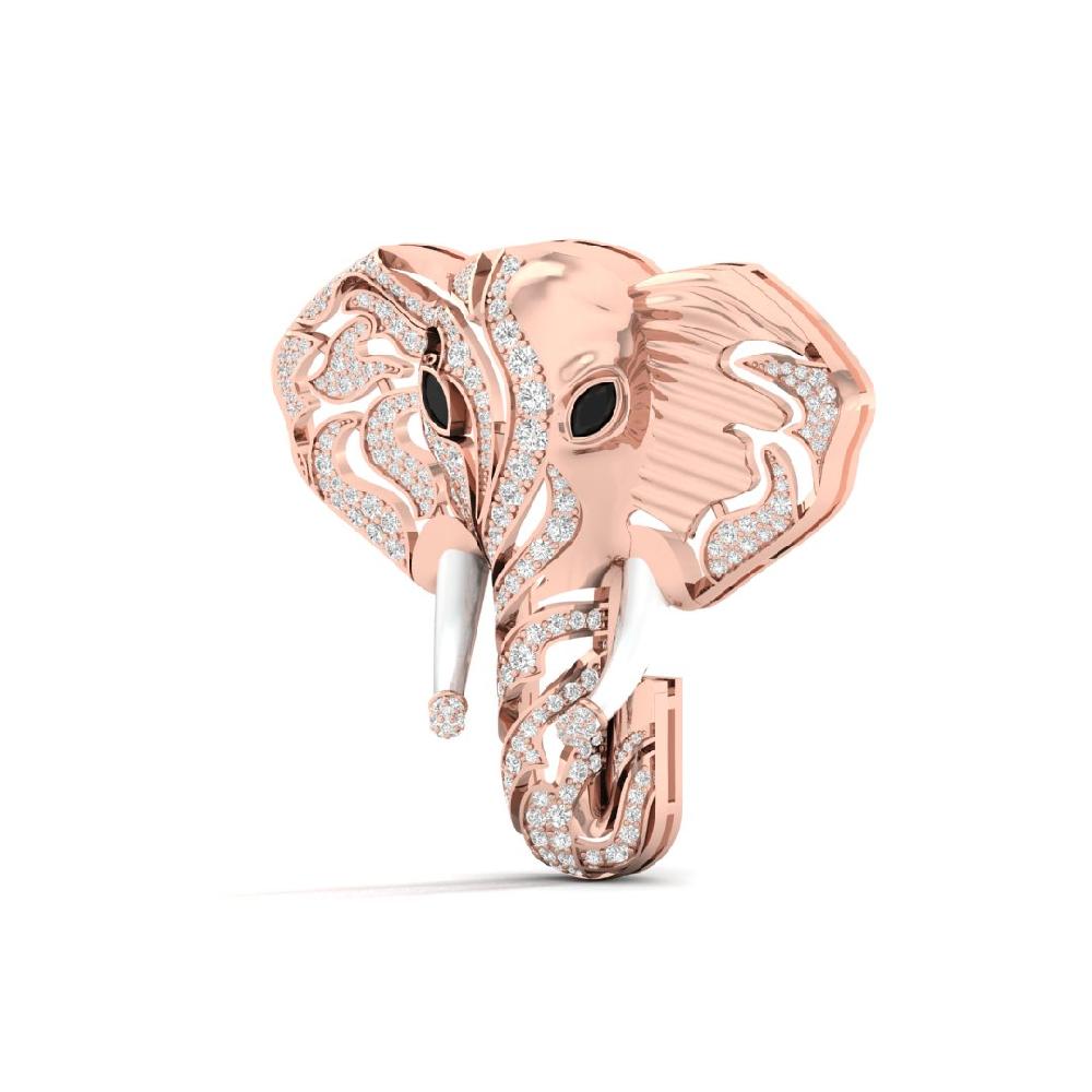Load Ganesha Man CVD-Lab Grown Diamond Brooch 