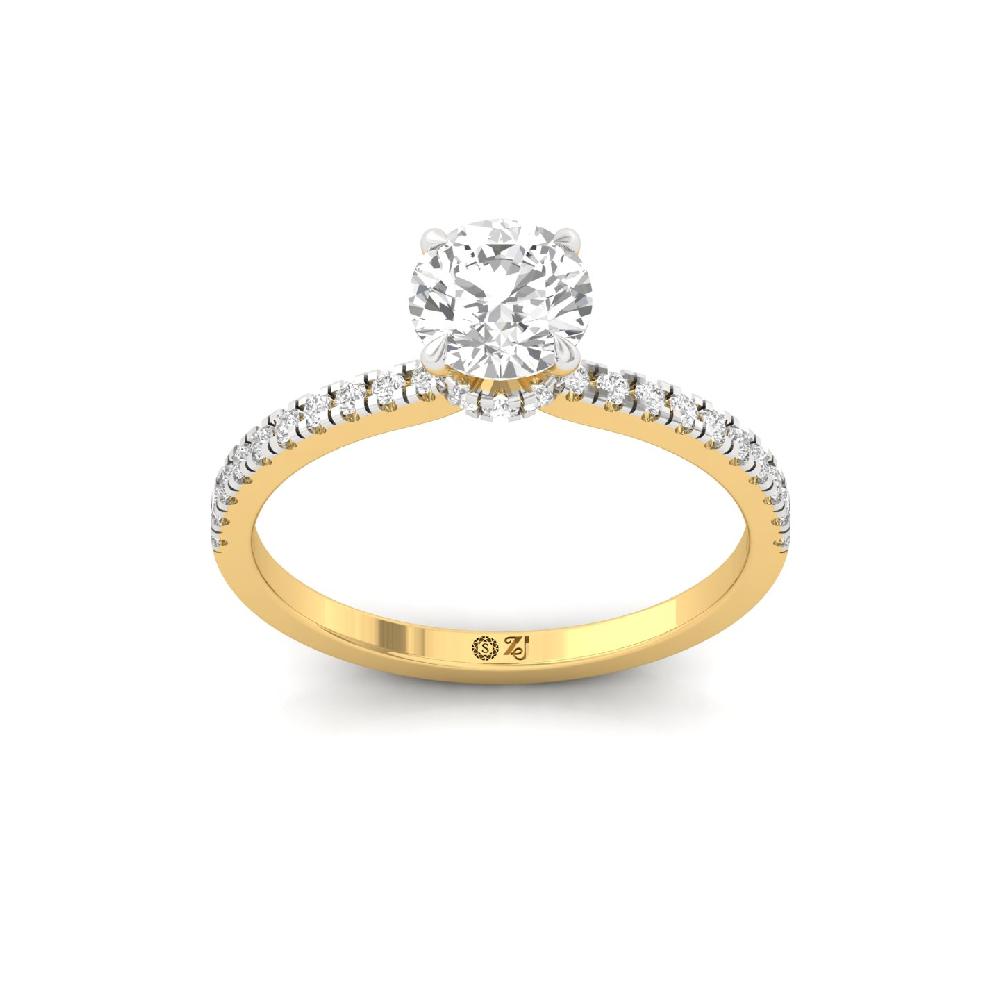 Round Cut 1.05ct CVD lab grown Diamonds prong Ring