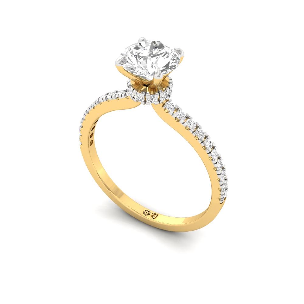 Round Cut 1.05ct CVD lab grown Diamonds prong Ring