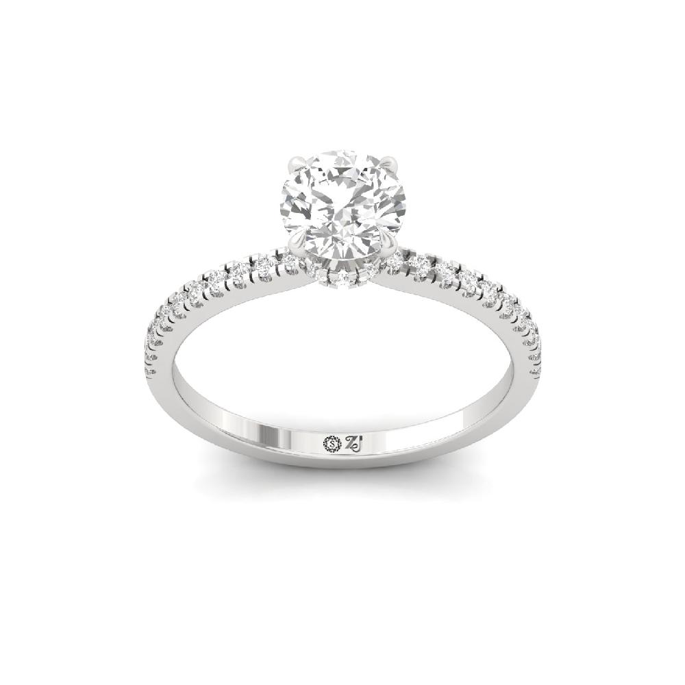 Round Cut 1.05ct CVD lab grown Diamonds prong Ring