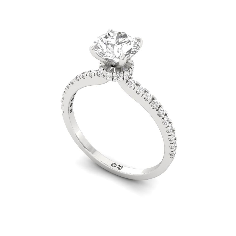 Round Cut 1.05ct CVD lab grown Diamonds prong Ring