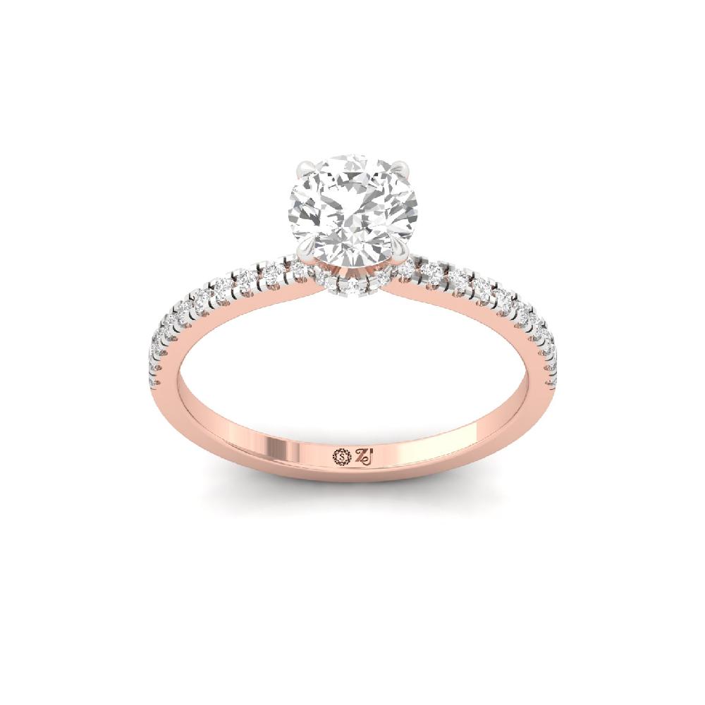 Round Cut 1.05ct CVD lab grown Diamonds prong Ring