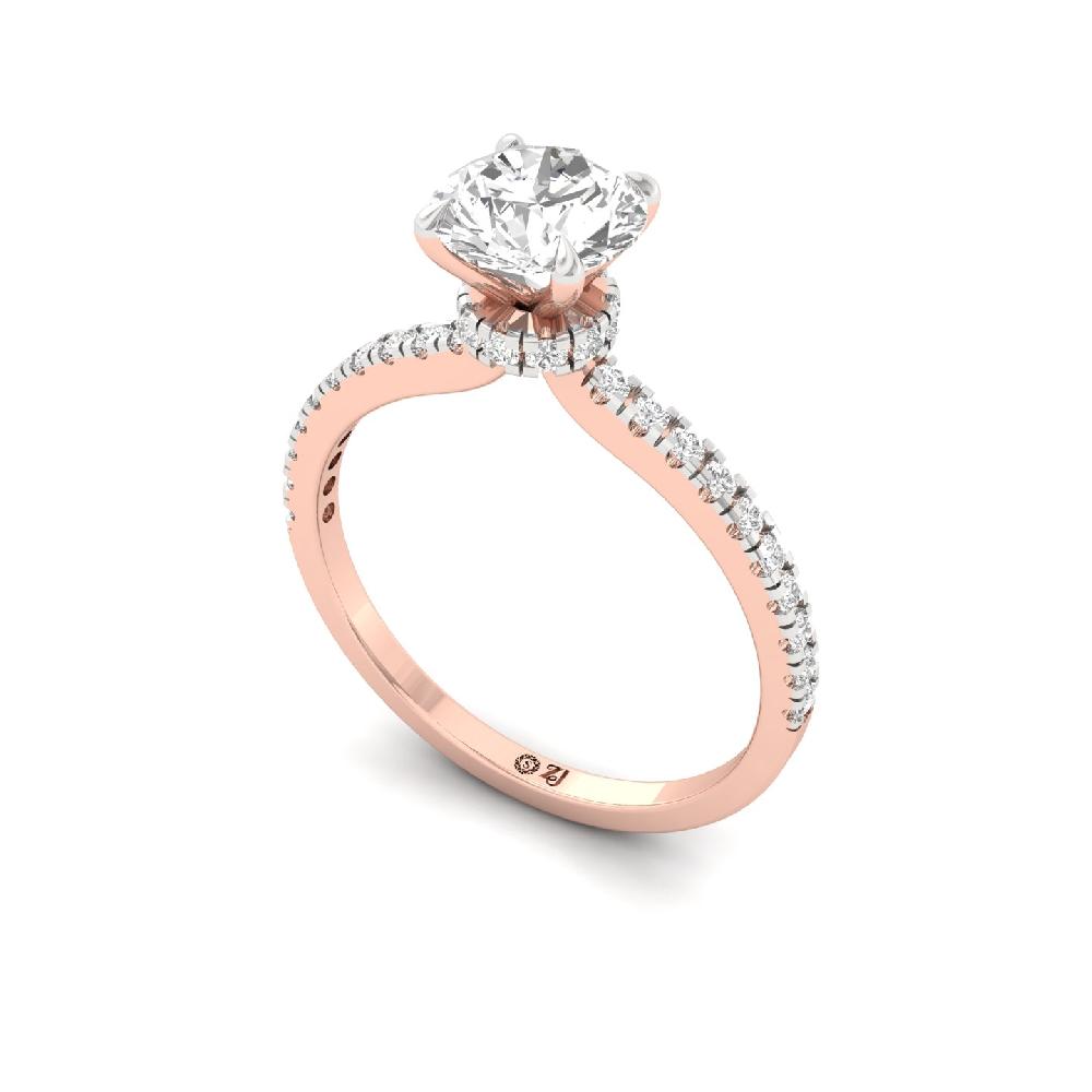 Round Cut 1.05ct CVD lab grown Diamonds prong Ring