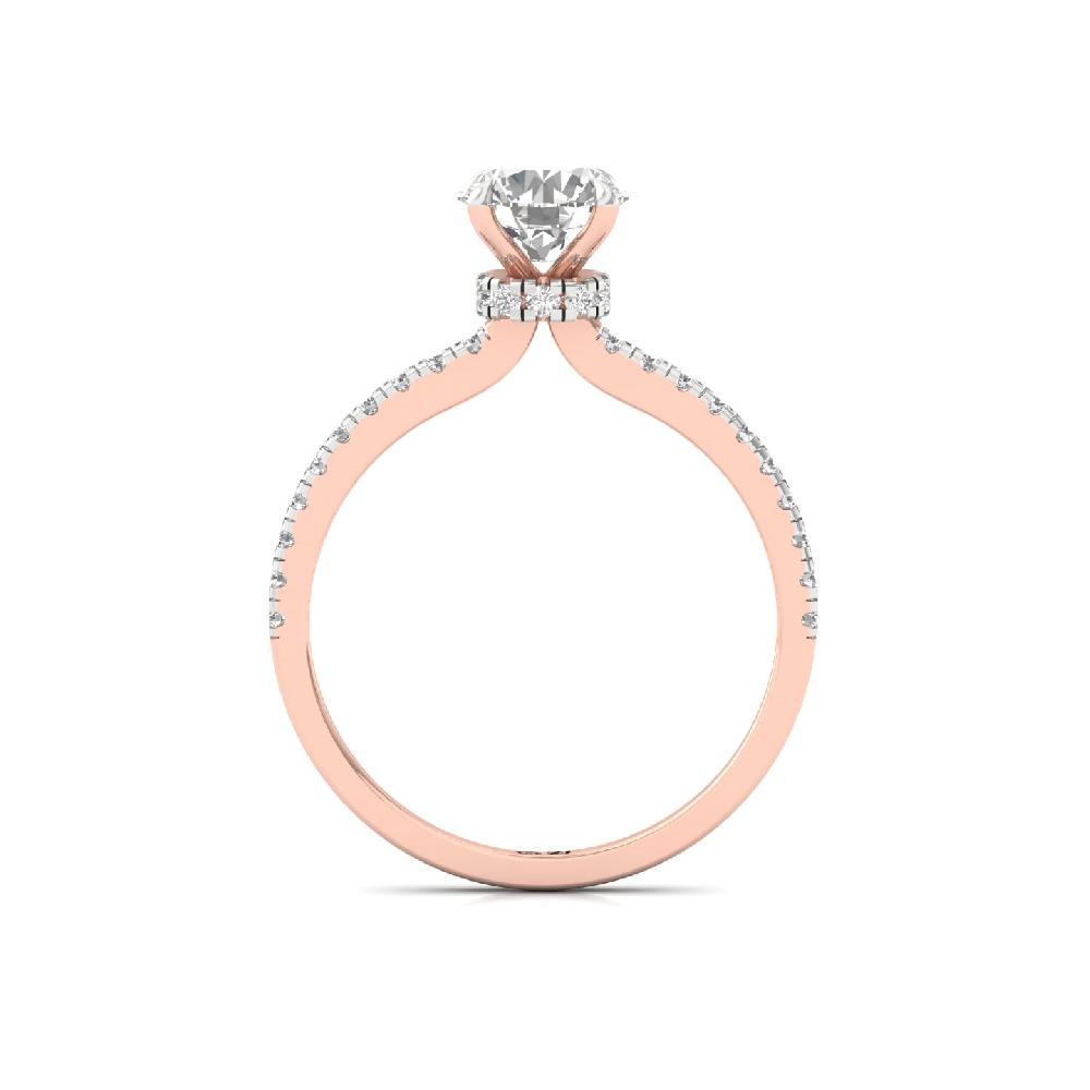 Round Cut 1.05ct CVD lab grown Diamonds prong Ring