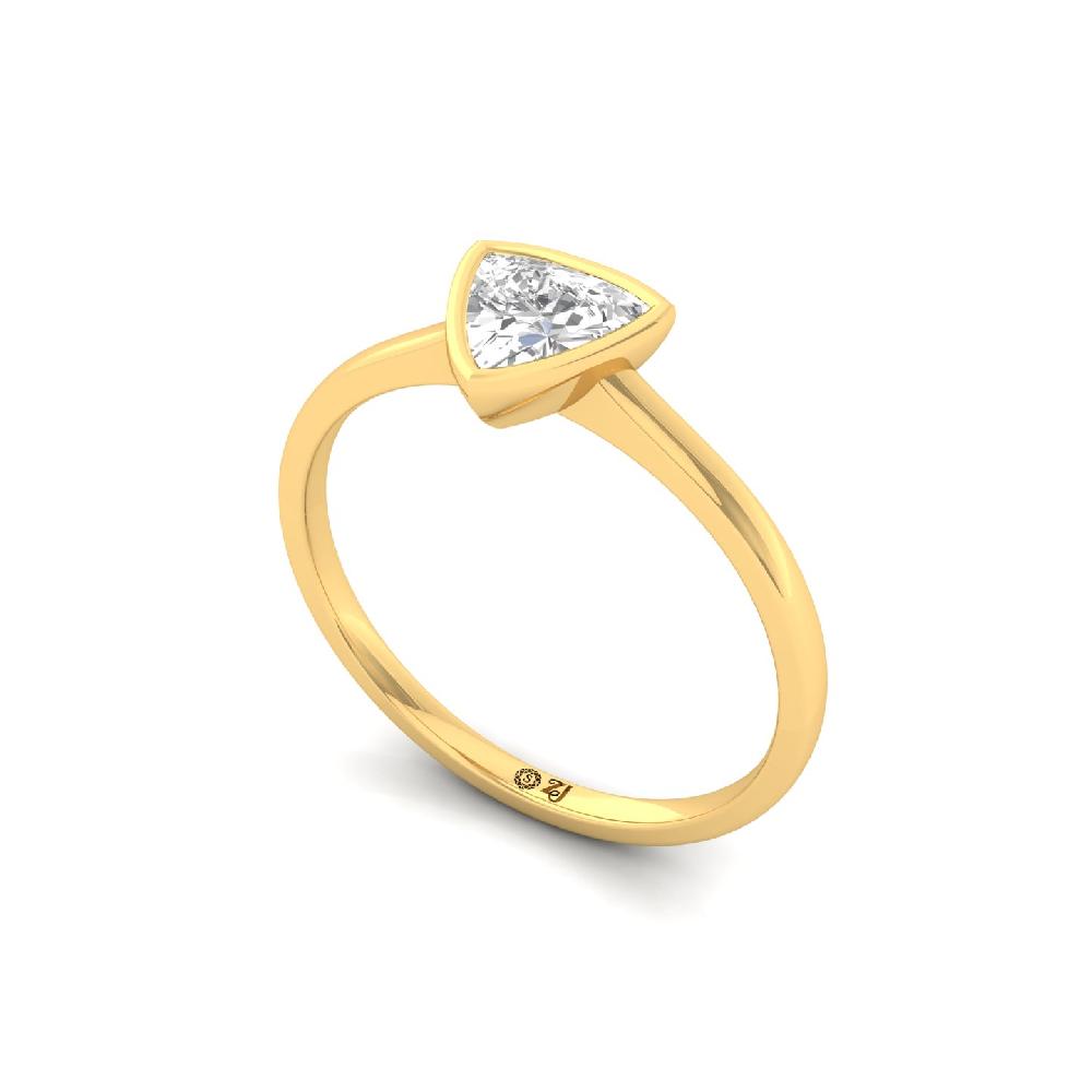 Elegant Trillion Cut 0.50Ct CVD lab grown Diamond Minimalist Ring