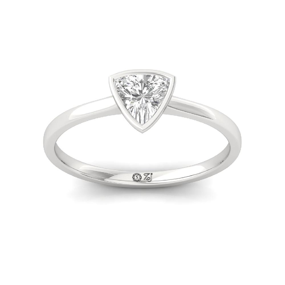 Elegant Trillion Cut 0.50Ct CVD lab grown Diamond Minimalist Ring