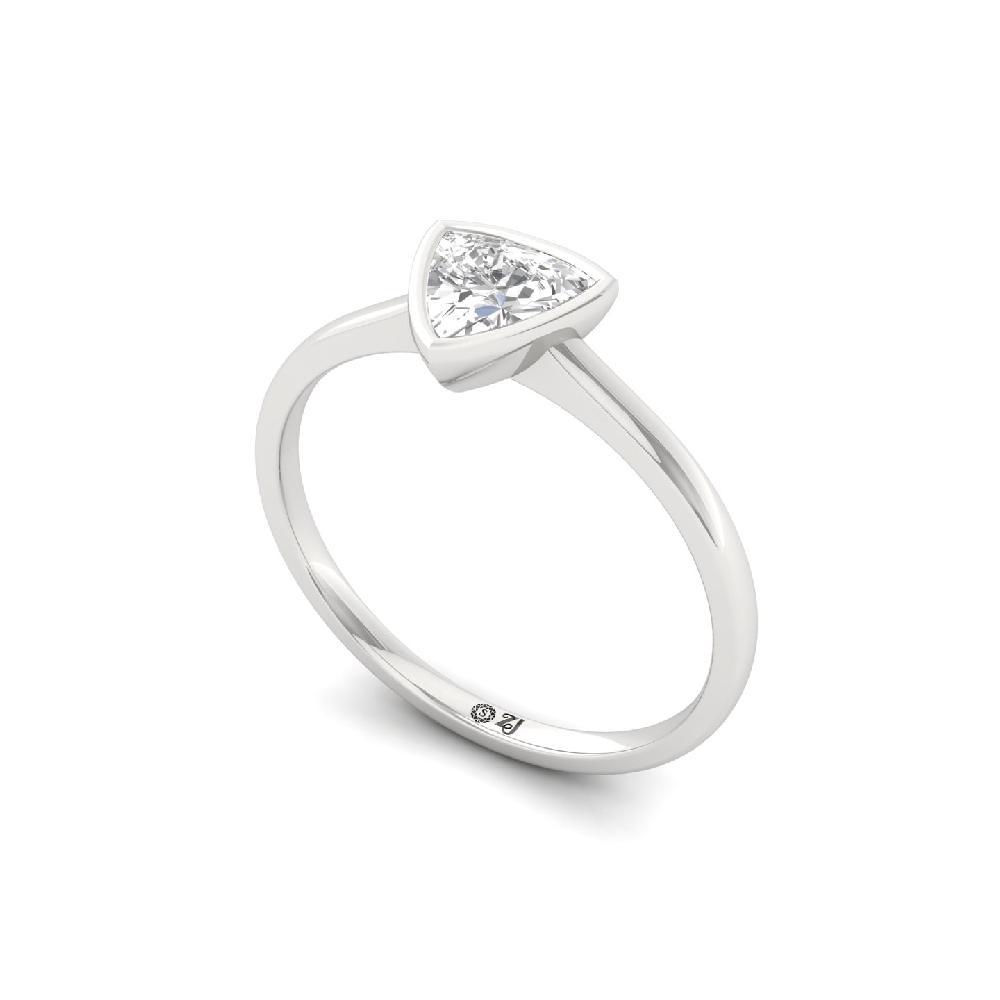 Elegant Trillion Cut 0.50Ct CVD lab grown Diamond Minimalist Ring