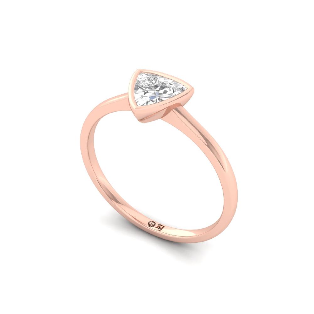 Elegant Trillion Cut 0.50Ct CVD lab grown Diamond Minimalist Ring