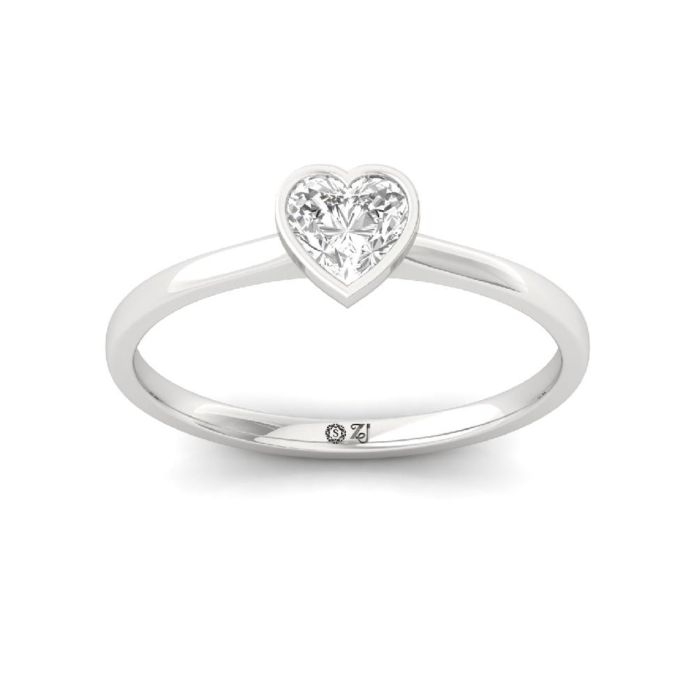 Heart Shape CVD lab grown Diamond Solitaire Ring 