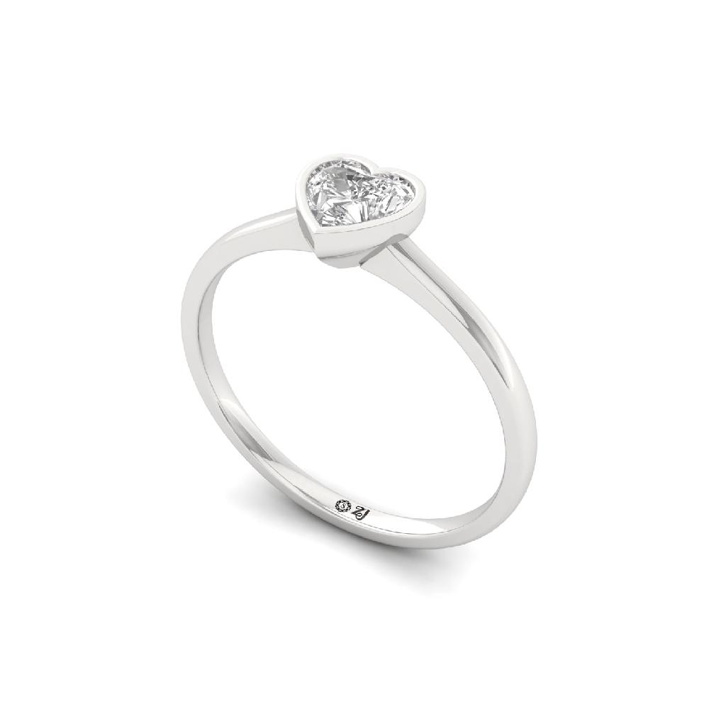 Heart Shape CVD lab grown Diamond Solitaire Ring 