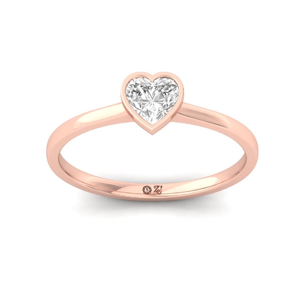 Heart Shape CVD lab grown Diamond Solitaire Ring 