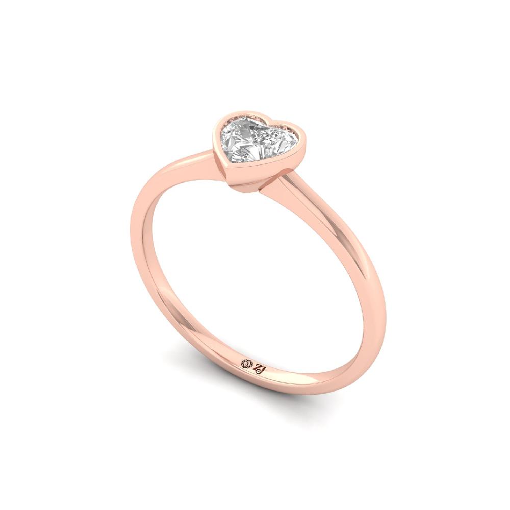 Heart Shape CVD lab grown Diamond Solitaire Ring 