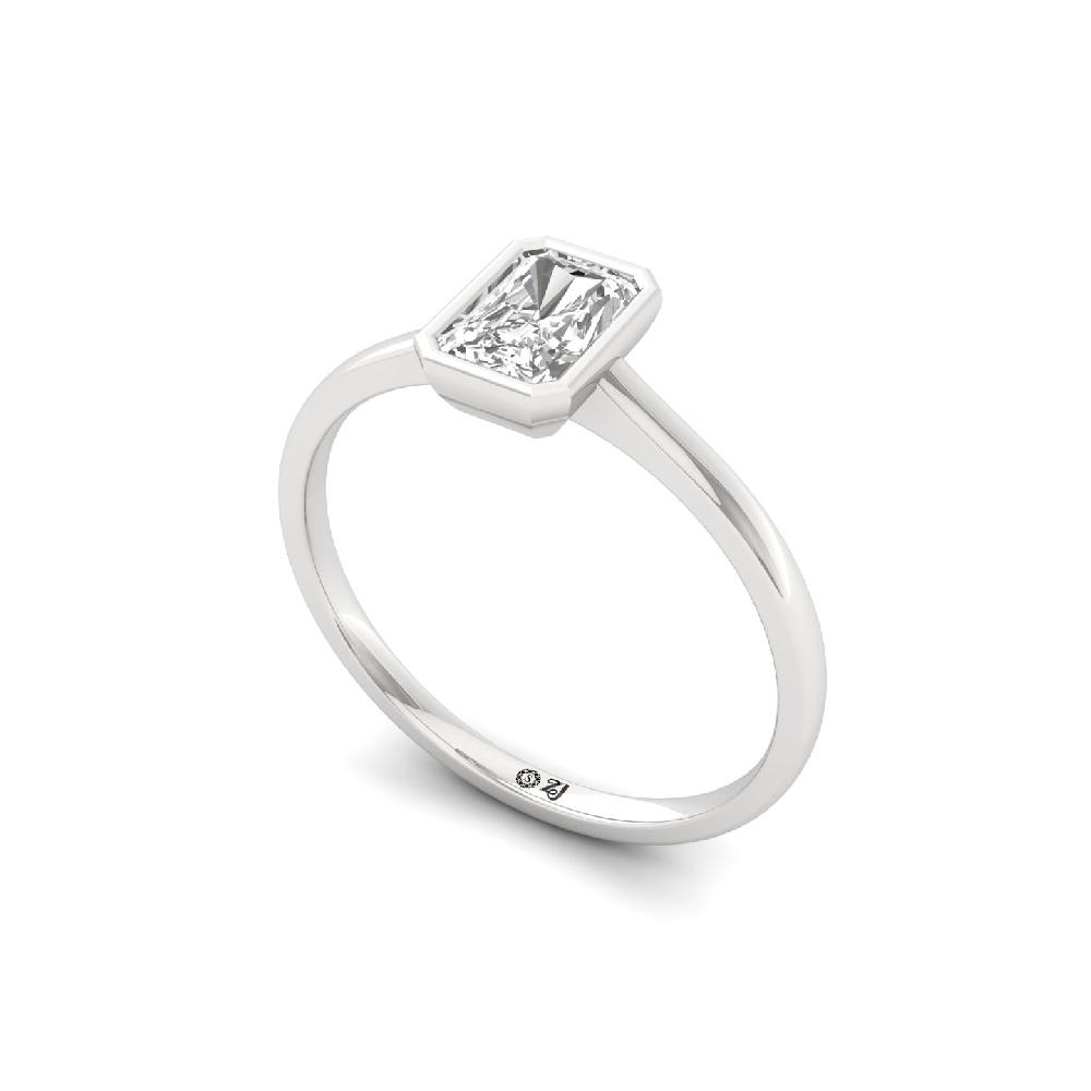 Radiant Cut CVD lab grown Diamond Solitaire Ring 