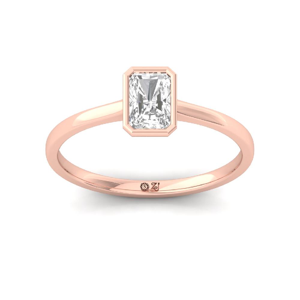 Radiant Cut CVD lab grown Diamond Solitaire Ring 