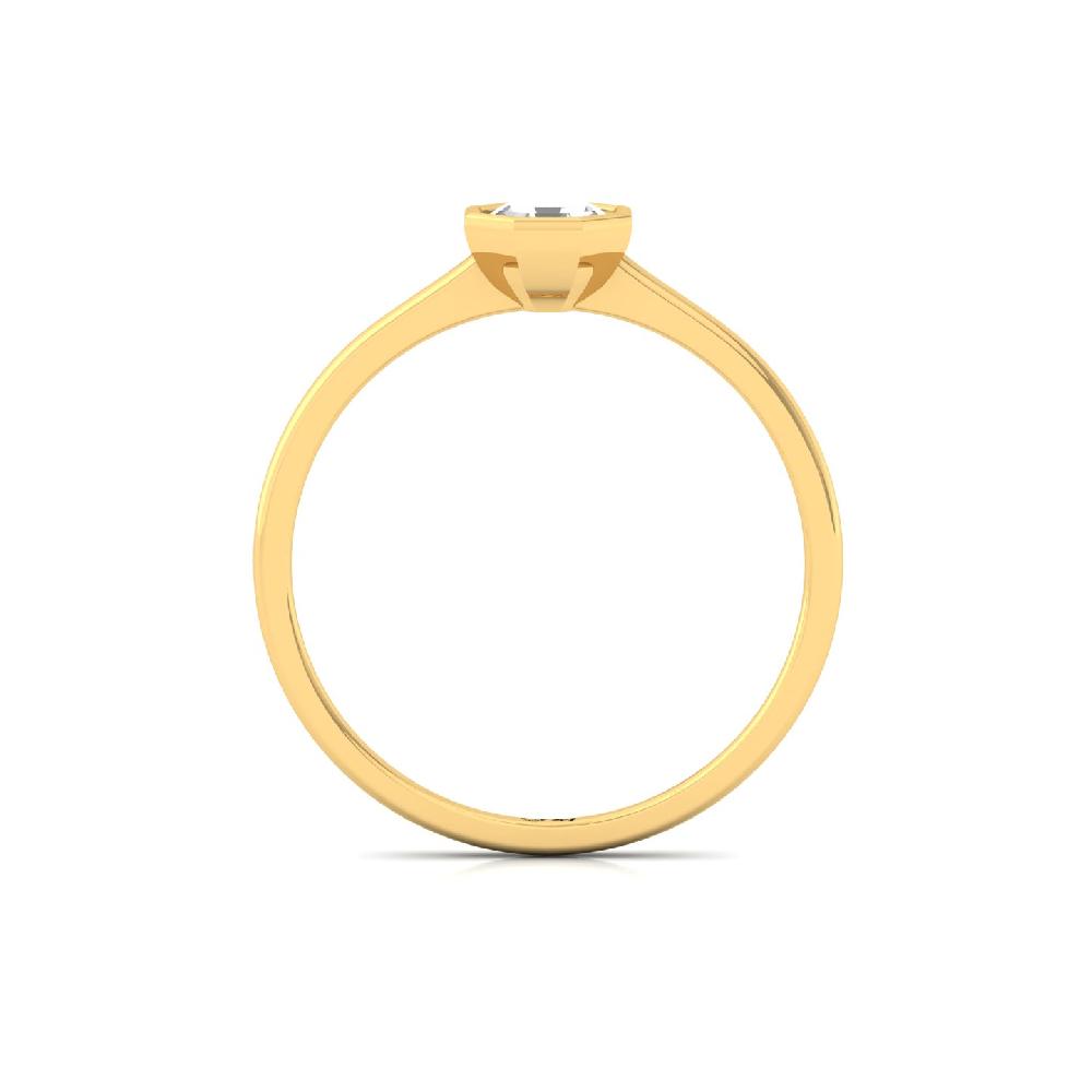Modern Octagon Cut CVD Diamond Solitaire Ring 