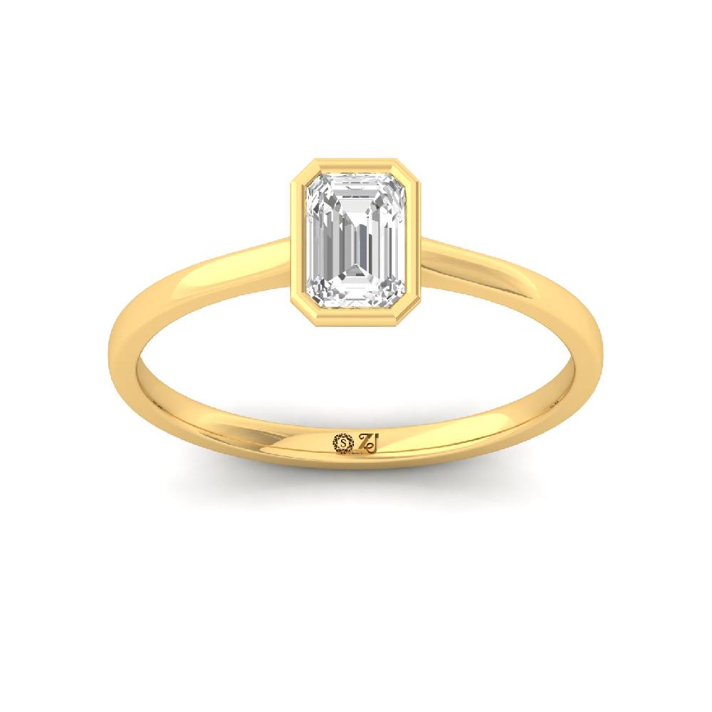 Elegant Emerald Cut CVD lab grown Diamond Solitaire Ring 