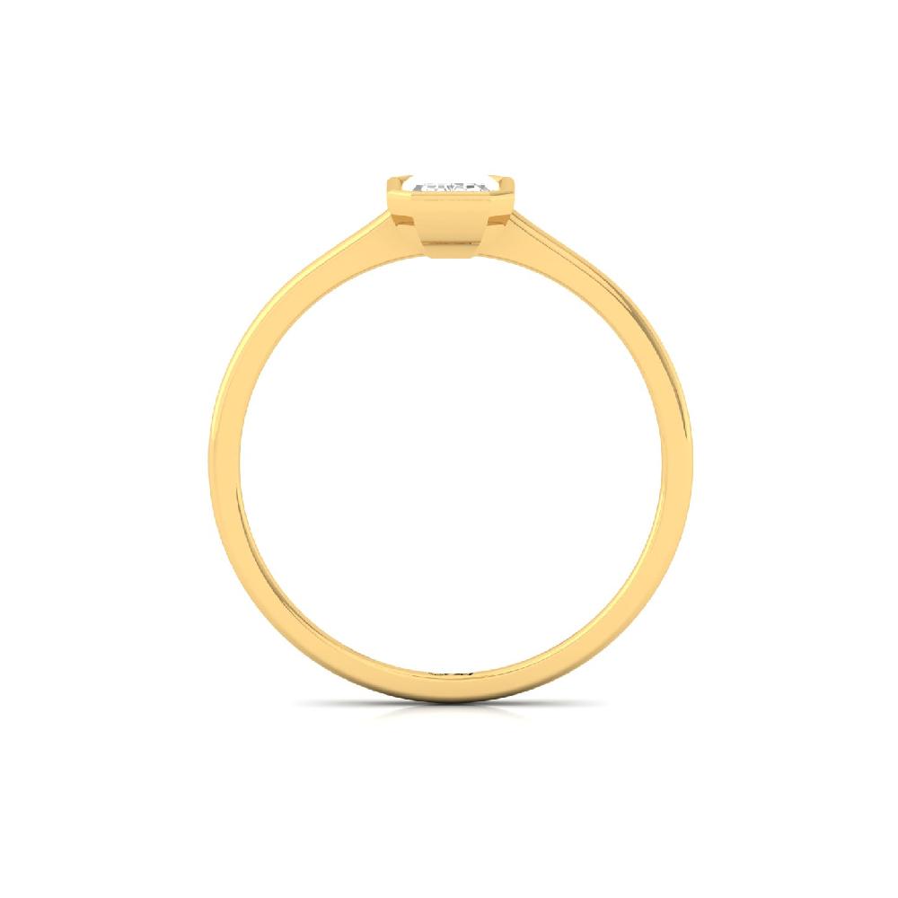 Elegant Emerald Cut CVD lab grown Diamond Solitaire Ring 