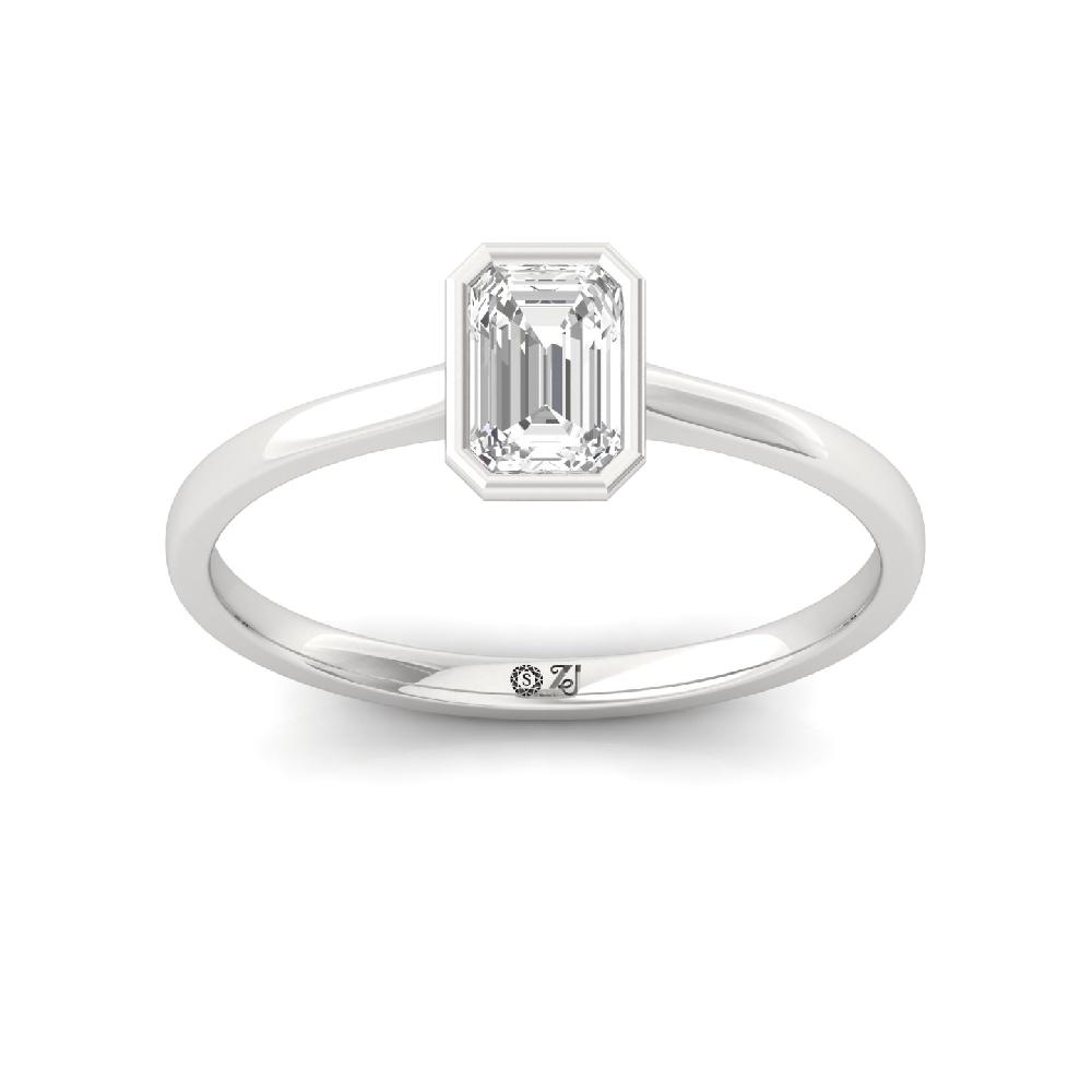 Elegant Emerald Cut CVD lab grown Diamond Solitaire Ring 