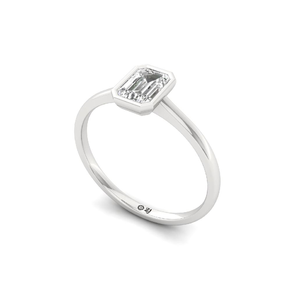 Elegant Emerald Cut CVD lab grown Diamond Solitaire Ring 