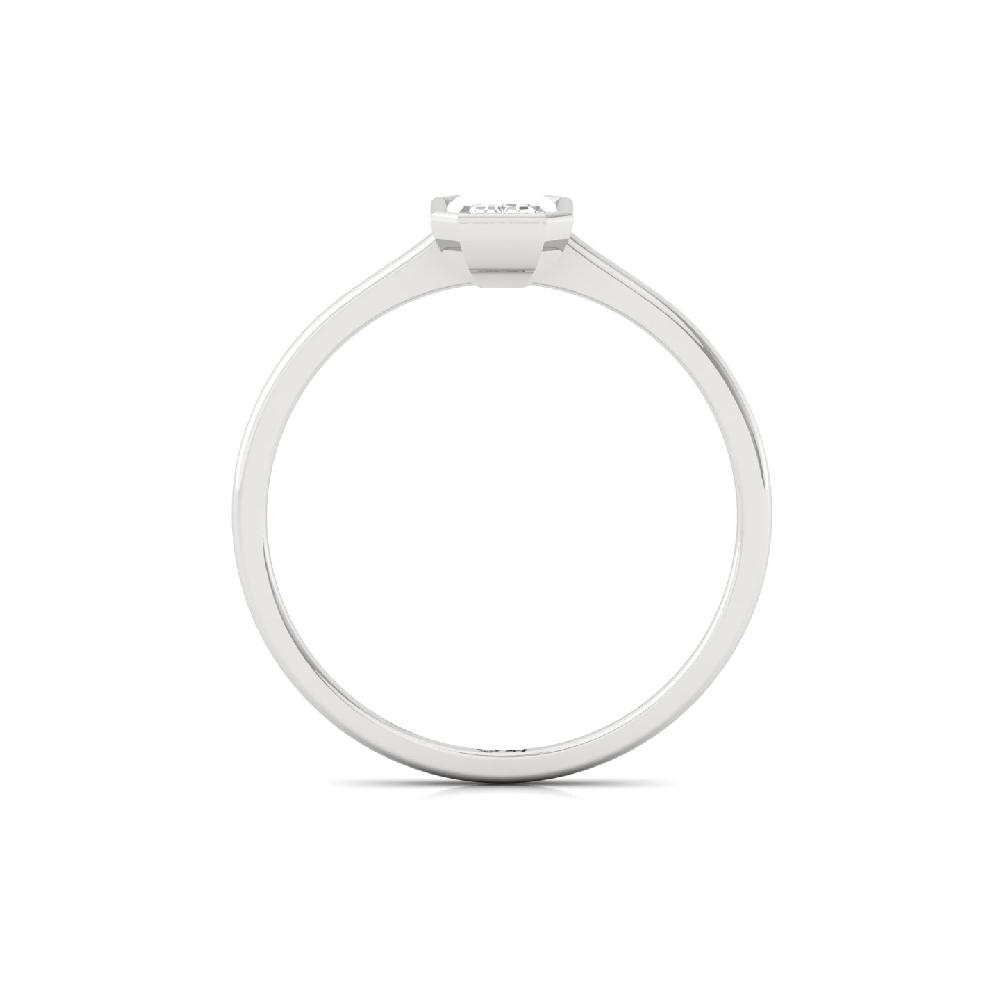 Elegant Emerald Cut CVD lab grown Diamond Solitaire Ring 