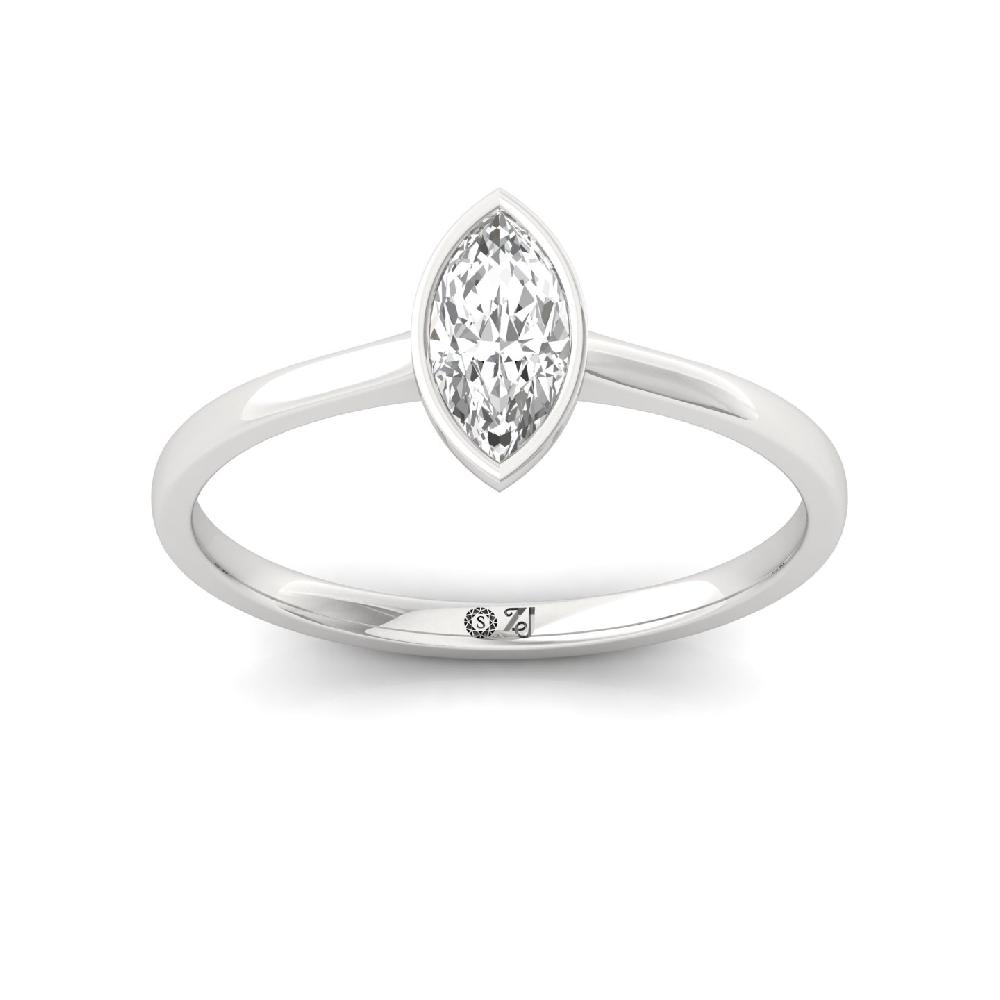 Classic Marquise Cut CVD lab grown Diamond Solitaire Ring