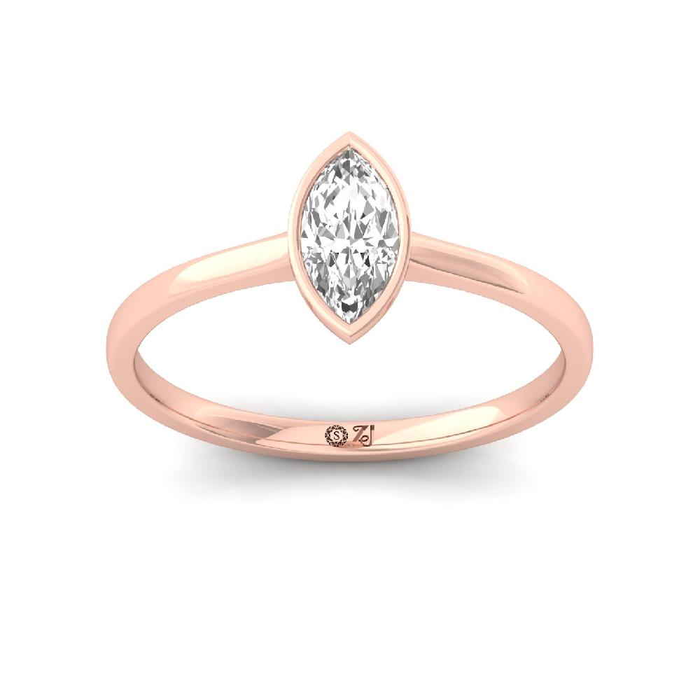 Classic Marquise Cut CVD lab grown Diamond Solitaire Ring