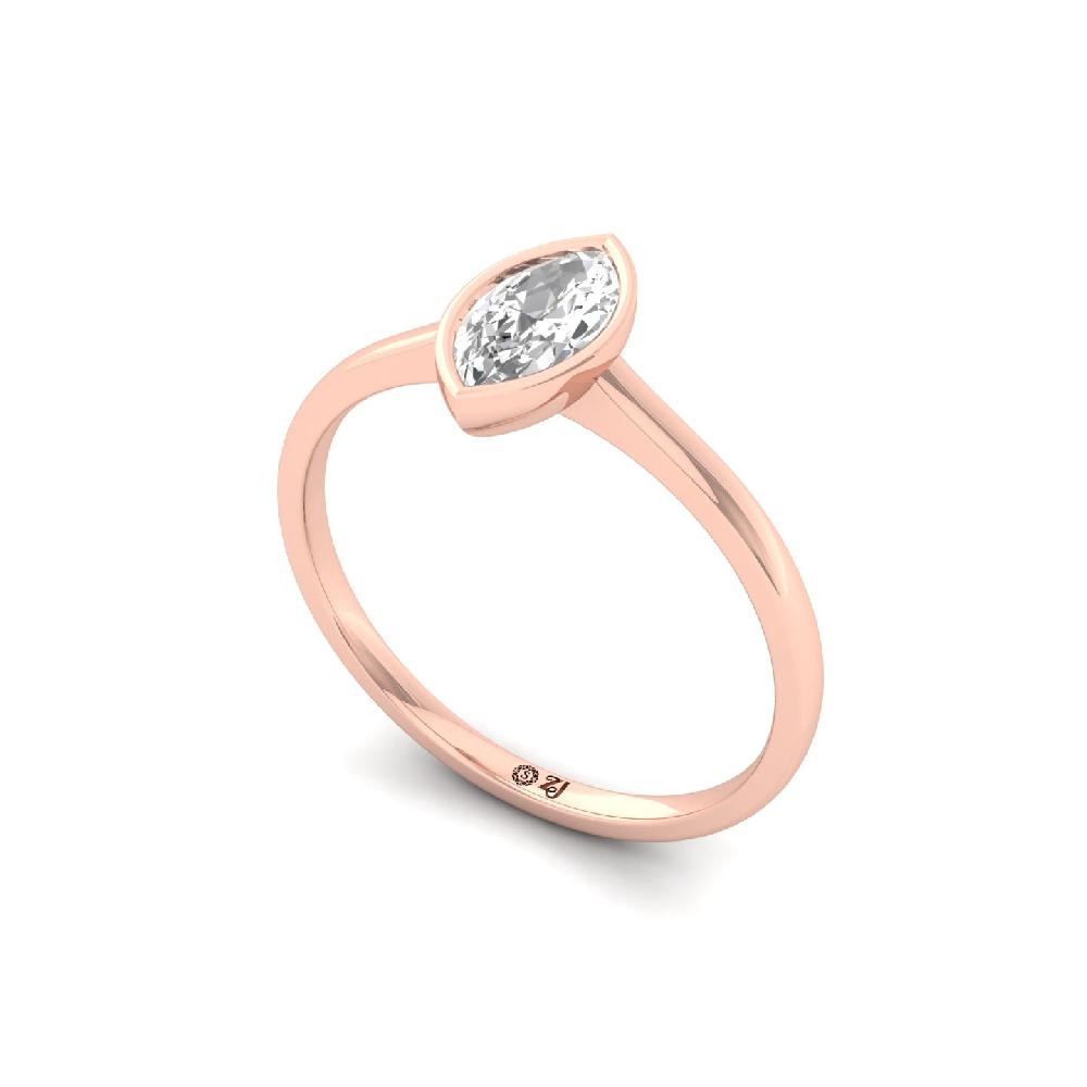 Classic Marquise Cut CVD lab grown Diamond Solitaire Ring
