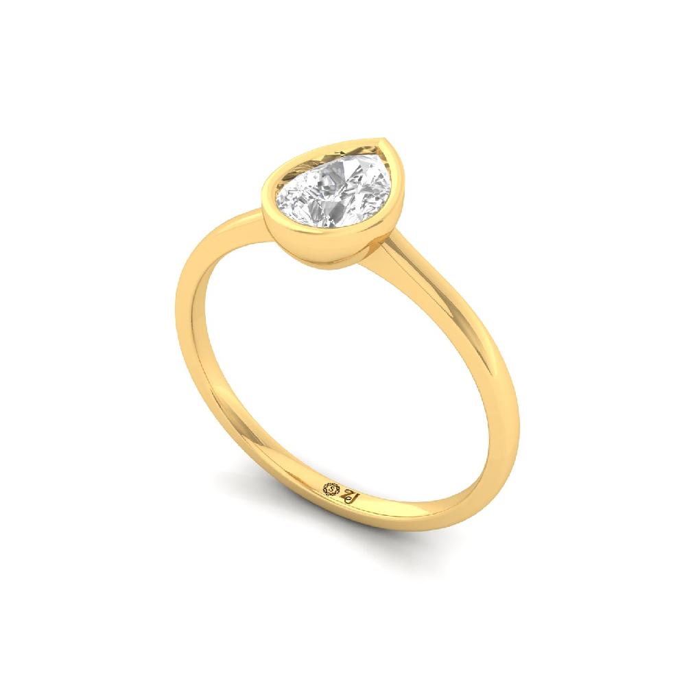 Elegant Pear Shape CVD lab grown Diamond Solitaire Ring