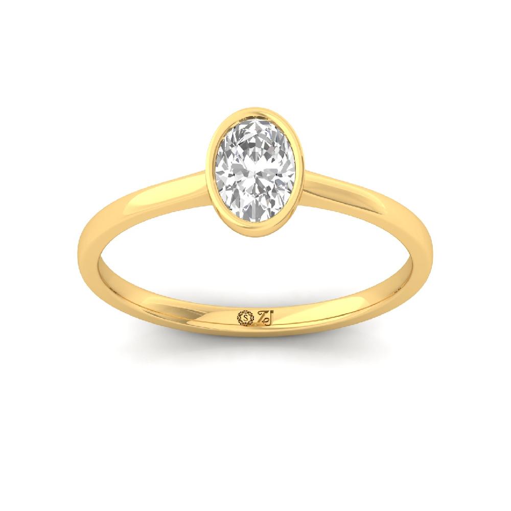 Elegant Oval Cut CVD lab grown Diamond Solitaire Ring 