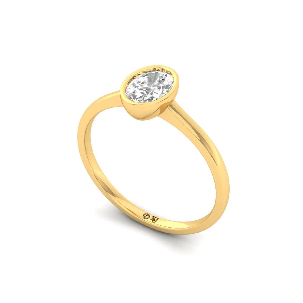 Elegant Oval Cut CVD lab grown Diamond Solitaire Ring 