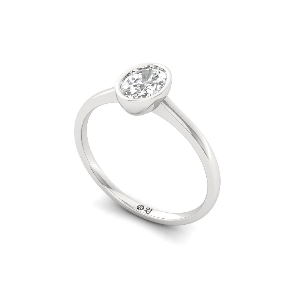 Elegant Oval Cut CVD lab grown Diamond Solitaire Ring 