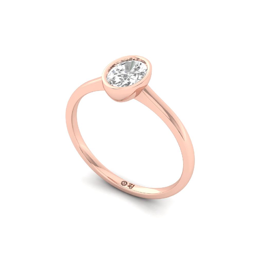 Elegant Oval Cut CVD lab grown Diamond Solitaire Ring 
