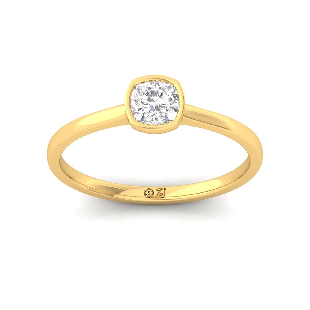 Cushion Cut CVD lab grown Diamond Solitaire Ring