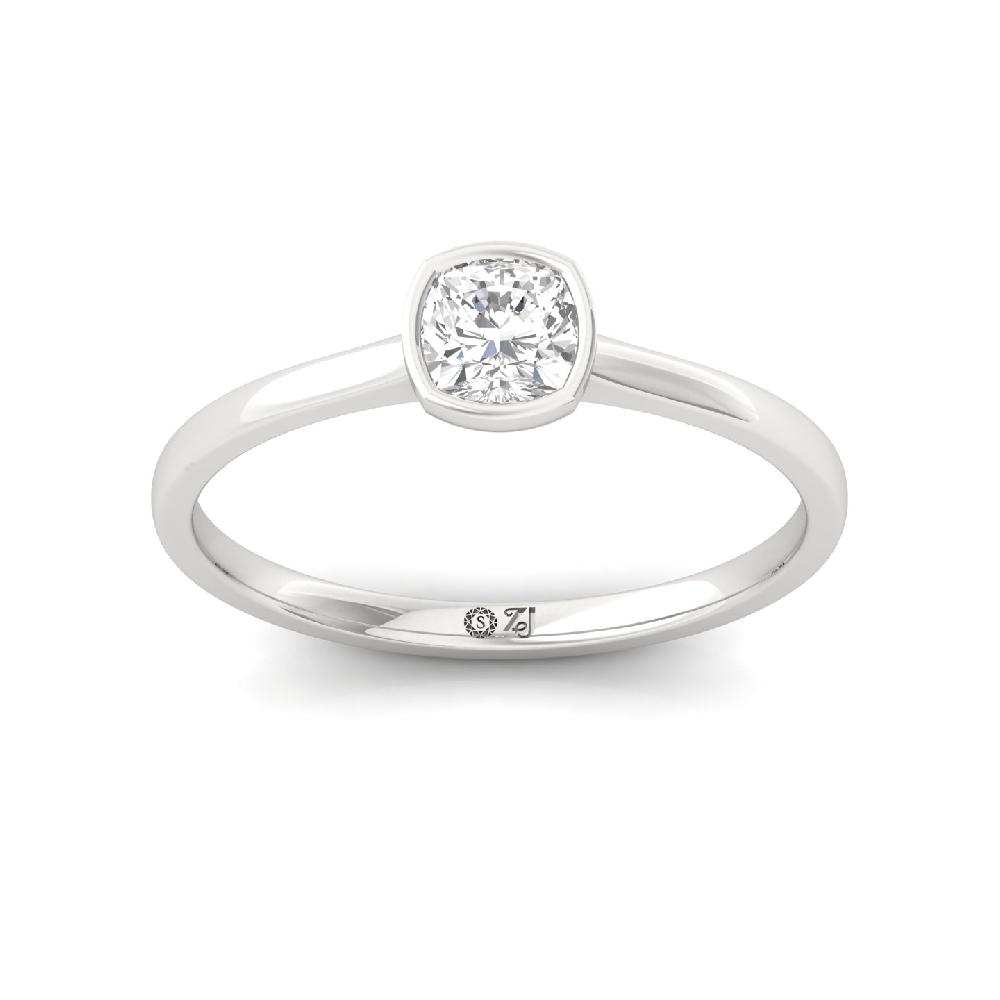 Cushion Cut CVD lab grown Diamond Solitaire Ring