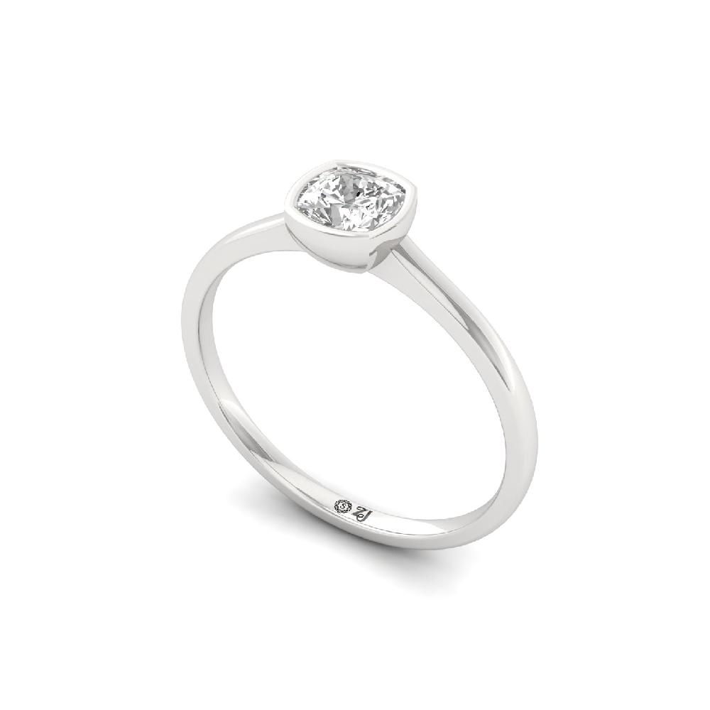 Cushion Cut CVD lab grown Diamond Solitaire Ring