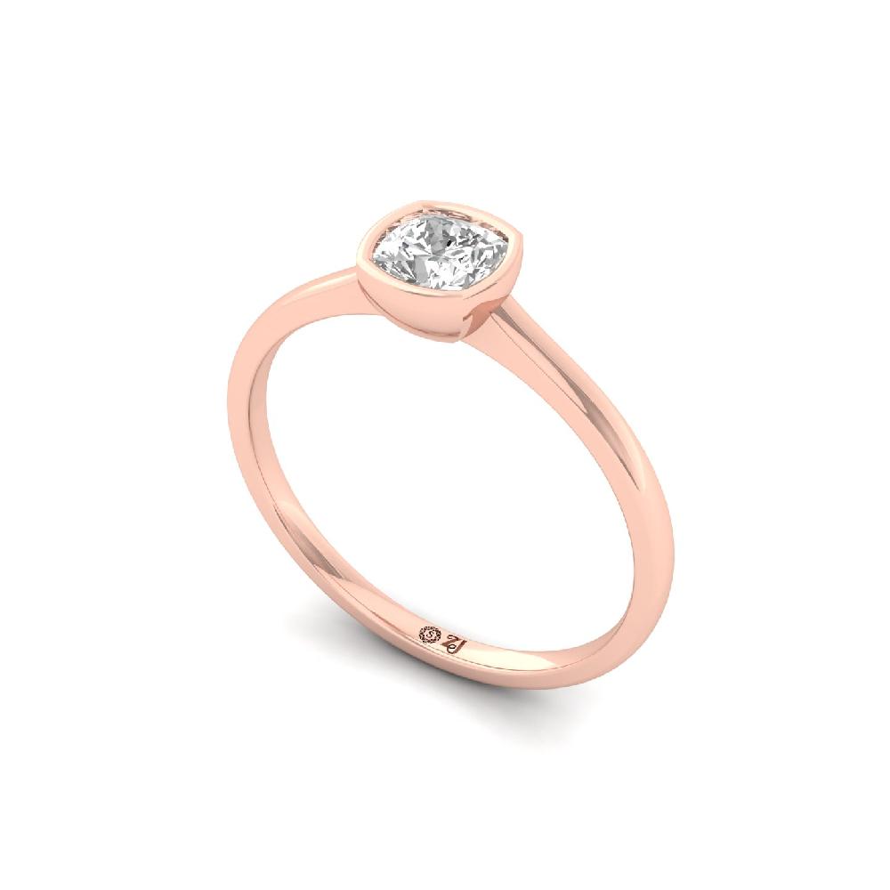 Cushion Cut CVD lab grown Diamond Solitaire Ring