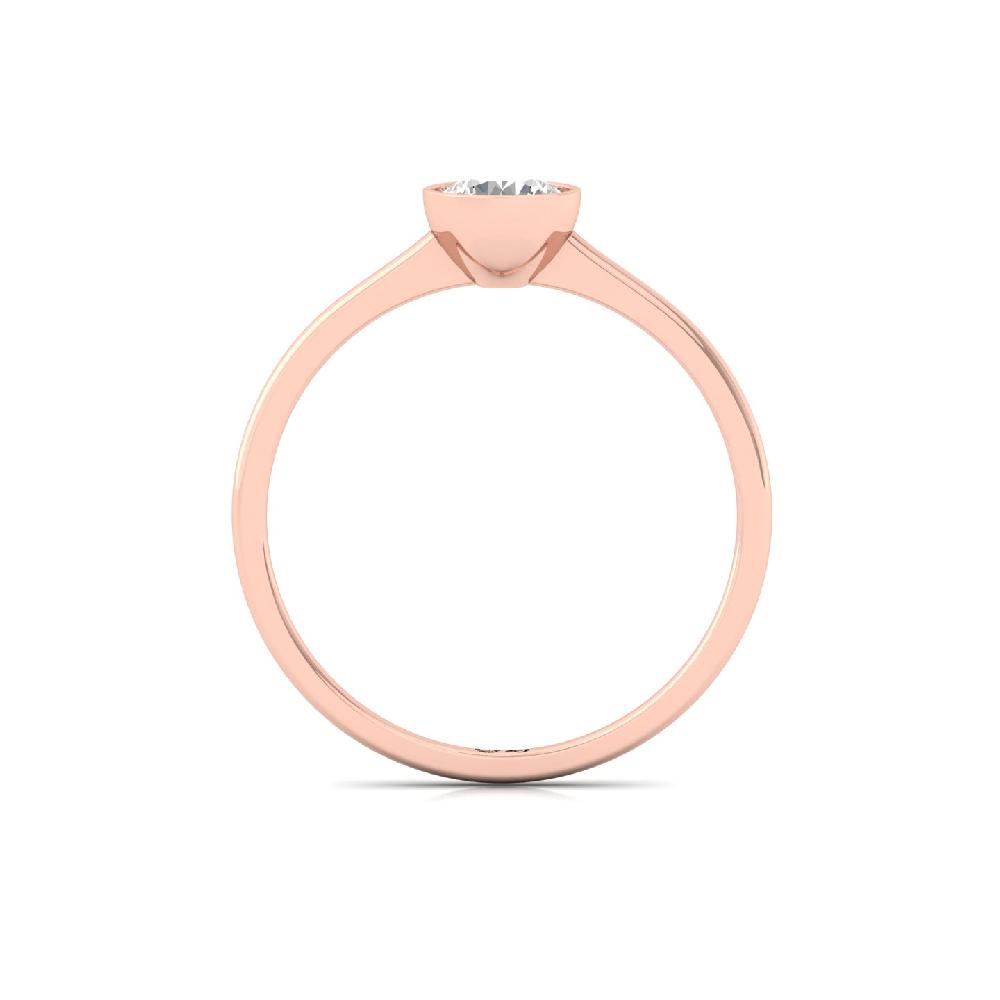  Bezel Round Cut CVD lab grown Diamond Solitaire Ring 