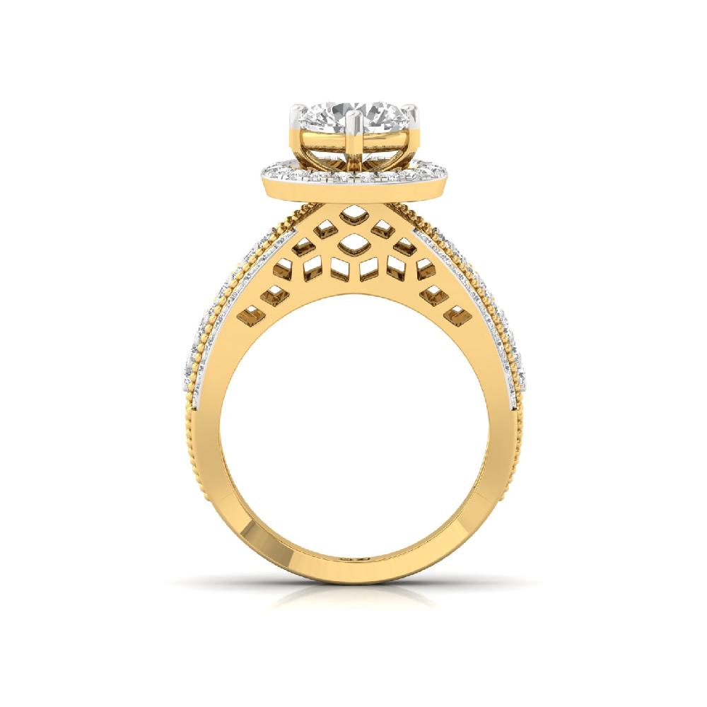 Aurora Vintage Glamour round Cut lab grown Diamonds Engagement Ring 
