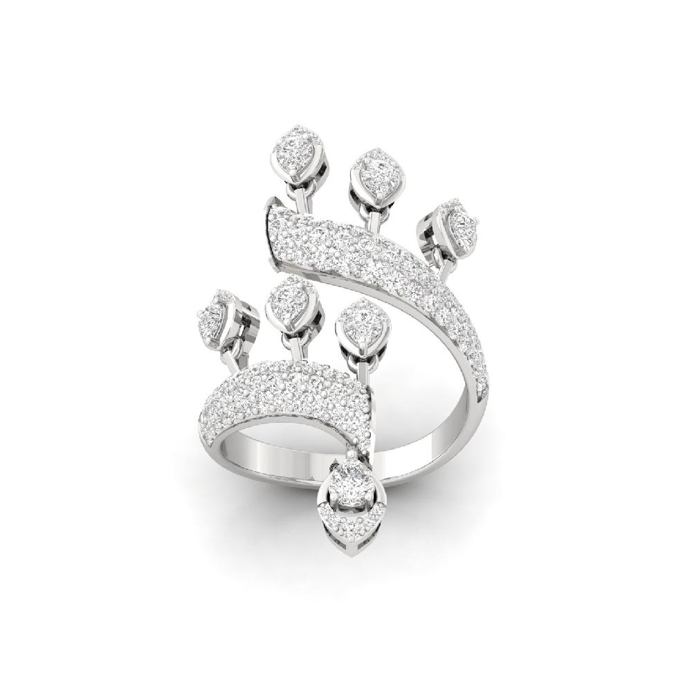 Ariella Spiral Majesty CVD lab grwon diamonds Statement Ring