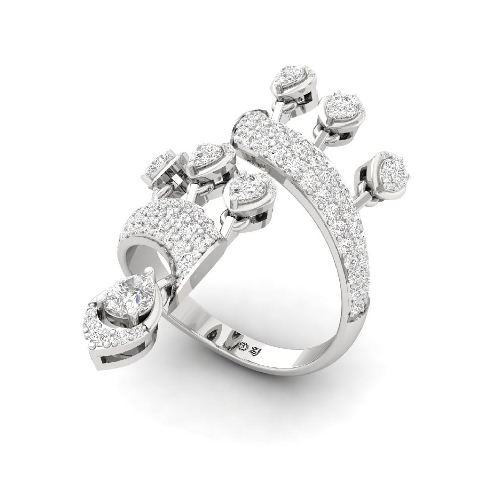 Ariella Spiral Majesty CVD lab grwon diamonds Statement Ring