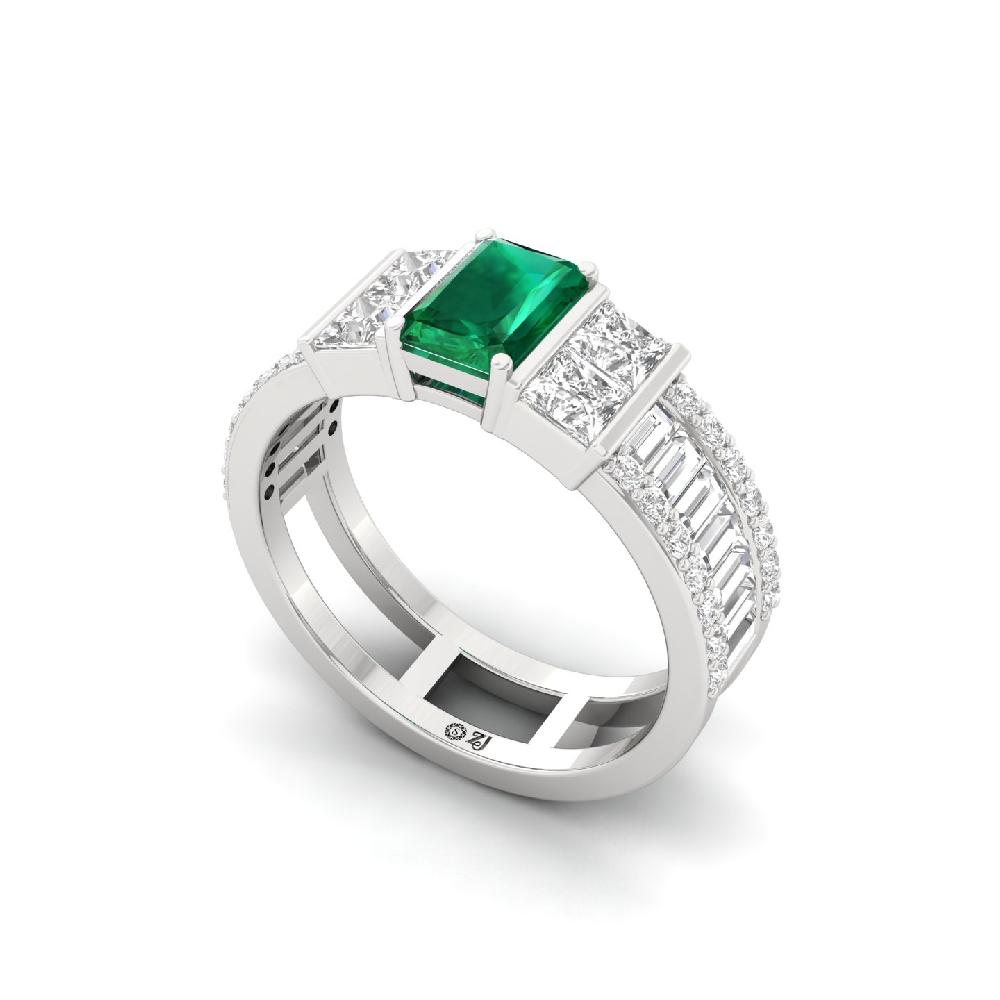 Radianta, Princess , Baguette & Round Cut Royal CVD lab grown Diamonds Band Ring 